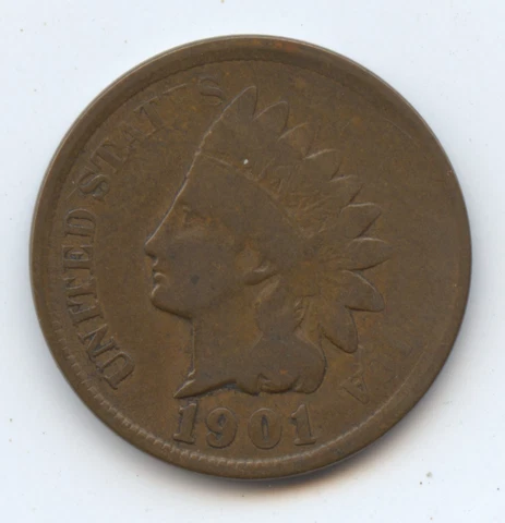 Error 1901 Indian Cent (#6559) Weak Strike Cover