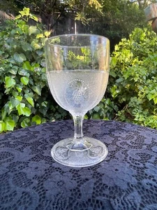 Antik Boston Silber Glas Co EAPG Perlen Traube Medaillon Kelch 6" um 1870 - Bild 1 von 4