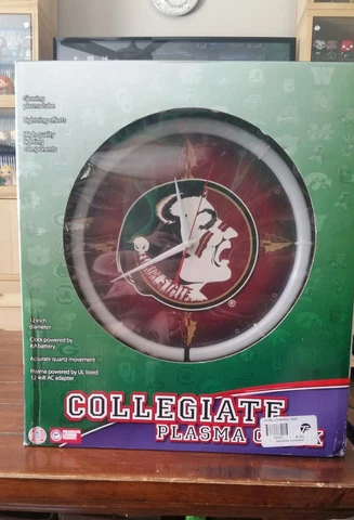 Collegiate Plasma Clock Florida State FSI Seminoles 12 Inch Cover