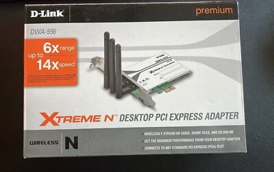 Adaptador PCI Express de Escritorio D-Link Modelo DWA-556 Xtreme Inalámbrico 802.11-n Foto 1 de 2