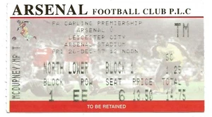 ARSENAL V LEICESTER CITY ~ 26 DECEMBER 1997 ~ MATCH TICKET STUB - Picture 1 of 1