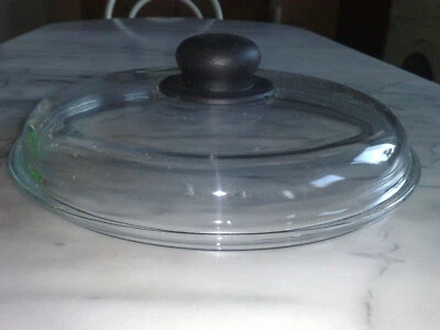 Pyrex Glasdeckel Topfdeckel Pfannendeckel rund 24cm. schwarzer Kunststoffgriff  - Bild 1 von 3