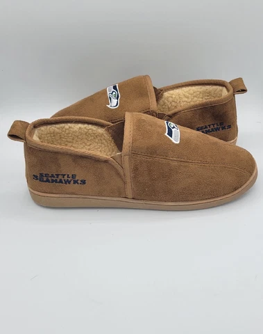 Forever Collectibles Seattle Seahawks Plush Slippers Size M 9-10 W 11-12 Brown Cover