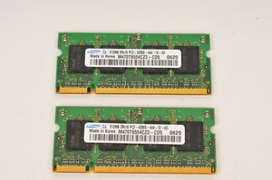 Samsung 2 x 512MB (1GB Total) 2Rx16 PC2-4200S SODIMM - Picture 1 of 2