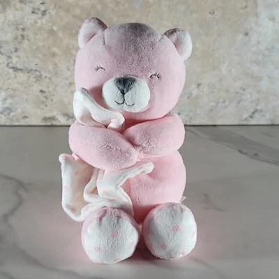 CARTER'S JUST ONE YOU PINK TEDDY BEAR RATTLE SECURITY LOVEY PLUSH ANIMAL - Image 1 of 4