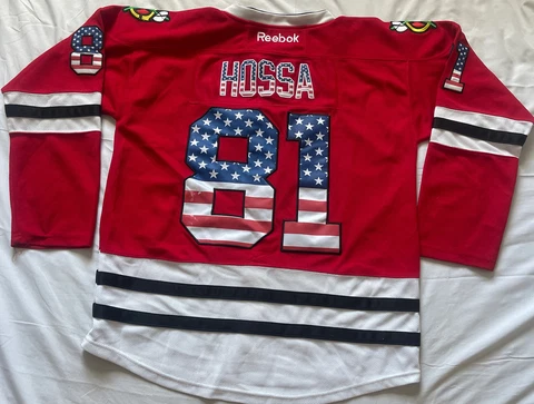 Reebok #81 Marian Hossa Chicago Blackhawks Stitched USA Flag Alternate Jersey Cover