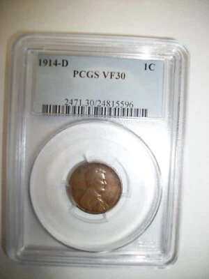 1914D Lincoln Cent Graded by PCGS VF30 - Image 1 of 2