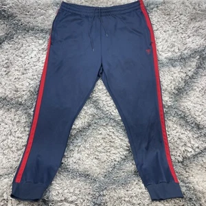GUESS Fleece Joggers Sweatpants Blue Red Zip Pockets Men’s Size XL - Picture 1 of 10