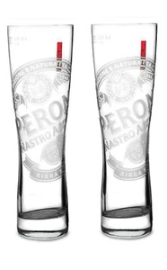 Peroni Beer Nastro Azzuro 2 x Clear Beer Glasses 380/300ml BNWOB MAN CAVE - Bild 1 von 1