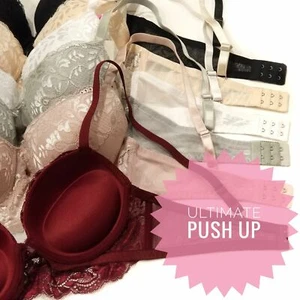 Ultimate Extreme Extra Padding Power Lift Lace Mesh Sides Push Up Bra 32B-40C - Picture 1 of 25
