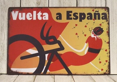Letrero de hojalata la Vuelta a España aspecto vintage España bicicleta española carreras ciclismo Foto 1 de 4