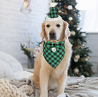 Christmas Dog Bandana Hat Bow tie Set,Classic Plaid Pet Scarf Triangle Bibs 