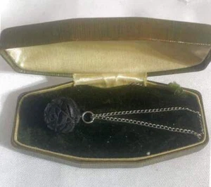VIKTORIANISCHE TRAUERKETTE IN ORIGINAL SCHATULLENFÖRMIGER BOX!! - Bild 1 von 7