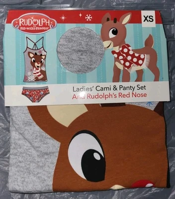 Conjunto de camiseta sin mangas y bragas hipster Rudolph para mujer falta nariz roja talla XS Foto 1 de 3