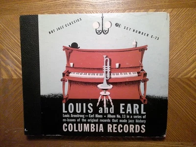 COLUMBIA 10" 4-78 RECORD SET C 73/LOUIS ARMSTRONG,EARL HINES/LOUIS AND EARL/EX - Image 1 of 4