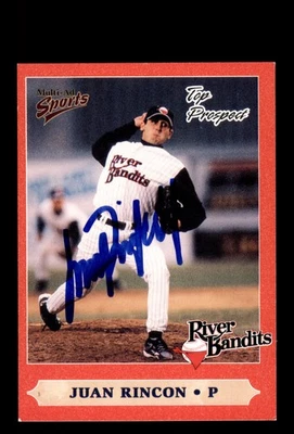 Signed Baseball Card Auto Juan Rincon 1999 Multi-Ad Midwest League Top Prospects - Image 1 of 2