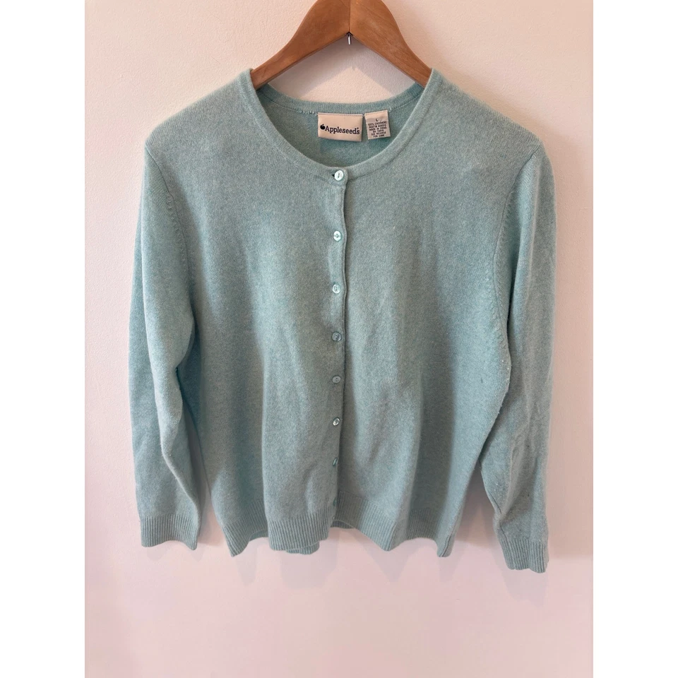 Кашемировый кардиган с круглым вырезом размер большой - Изображение 1 из 4