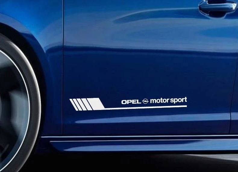 Adesivo 2 strisce OPEL motorsport TUNING sportelli blu bianco 58 cm x 6 cm - Immagine 1 di 1
