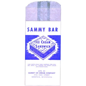 Lot of 12 Vintage 1950s Sammy Bar Ice Cream Sandwich Bags - Kenosha WI NOS - Picture 1 of 1