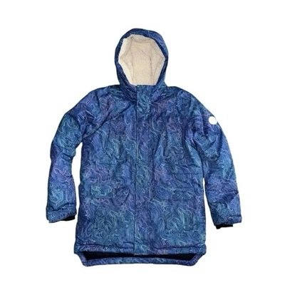 Parka de invierno impermeable Land's End Kids Expedition azul plumón talla XL 14 Foto 1 de 4
