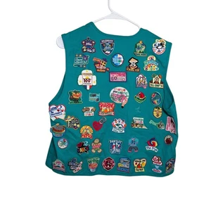 Pfadfinder Weste türkis Einheitsgröße mit vielen Patches Made in USA - Bild 1 von 16