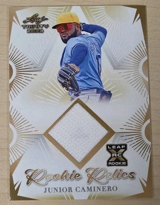 2023 Leaf Trinity Rookie Relics Junior Caminero Rookie Card Patch #RR-30 Rays - Image 1 of 2