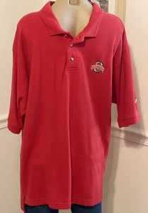 Vintage 90'e Pro Player Ohio State Buckeyes Red Polo Short Sleeve Shirt Sz L/XL - Picture 1 of 7