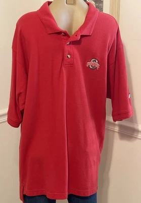 Vintage 90'e Pro Player Ohio State Buckeyes Red Polo Short Sleeve Shirt Sz L/XL - Image 1 of 4