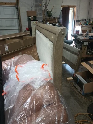 California King Bedroom Suite with Mirror Dresser, Sideboard Storage, Nightstand - Image 1 of 4