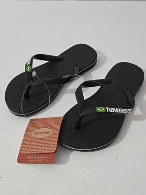 Havaianas Brazil Logo Black Flip Flops Sandals Kids Size 11/12C - Image 1 of 3