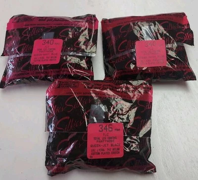 3 pairs, Silkies Pantyhose, 2 navy, 1 black, Queen  - Image 1 of 4