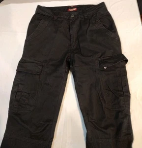 Match Stick Apparel Pantalone Cargo Uomo XL/34 Nero 100% Cotone Orlo con Coulisse - Foto 1 di 6