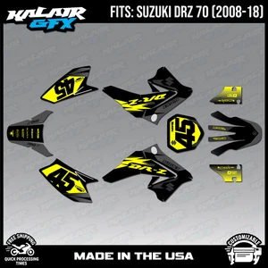 Graphics Decal Kit for Suzuki DRZ70 (2008-2018) Division Series - Yellow Shift - Picture 1 of 4