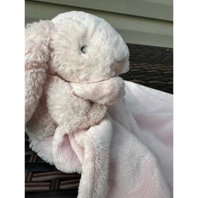 Jellycat London Pink Bunny Rabbit Plush Security Blanket Lovey - Image 1 of 3