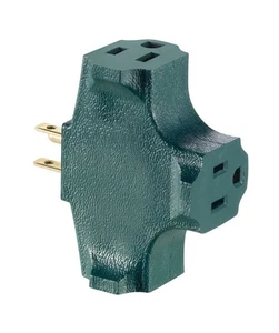 Leviton 00694-0GR 15A 2-Pole 3-Wire Non-Grounding Plug-In Adapter (Pack of 10) - Picture 1 of 1