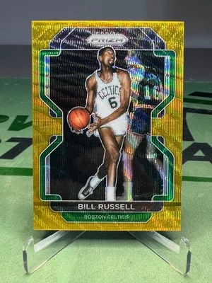 2021-22 Prizm Bill Russell Gold Wave Prizm /10 - Boston Celtics - Image 1 of 2