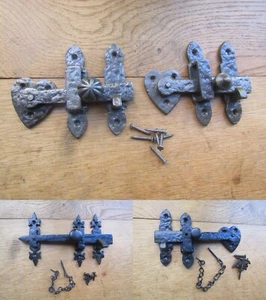 Pestillo de puerta de hierro puerta rústica pestillo de privacidad casa victoriana gótica vintage - Imagen 1 de 12