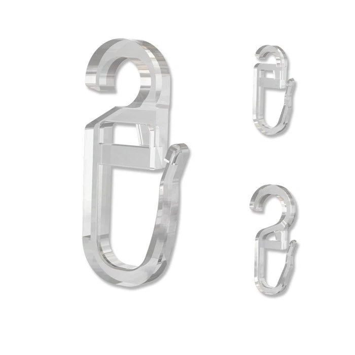 Überklipshaken mit Faltenlegehaken, transparente Faltenhaken für Gardinenringe - Bild 1 von 1