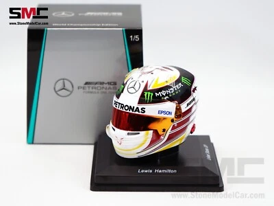 Mercedes AMG F1 W06 #44 Lewis Hamilton US GP 2015 3x WDC 1:5 Spark Helmet 5HF170 - Image 1 of 4