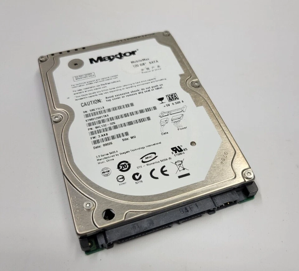 Maxtor STM9120817AS 120GB Internal SATA 5400RPM 2.5" (HDD2H04) HDD - Image 1 of 4