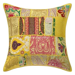 Art Decor Handmade Floor Cushion Vintage Indian Hippie Gypsy Pillow Meditation - Picture 1 of 5