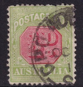 AUSTRALIA-1909 ½d Rosine & Yellow-Green POSTAGE DUE SgD63 USED - Picture 1 of 2