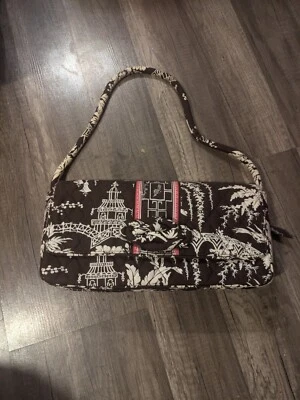 Vera Bradley Imperial Toile Knot Just A Clutch Shoulder Bag Brown Birds Retired - Image 1 of 4