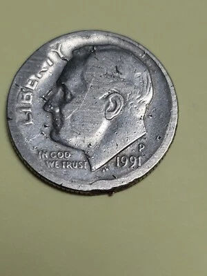 1991 Lincoln Dime (P) With Multiple Errors Front and Back - Image 1 of 4