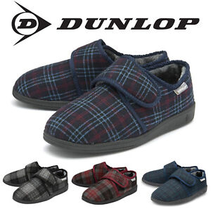 Dunlop Mens Slippers Easy Close Diabetic Orthopaedic Comfy Memory Foam Size 7-12