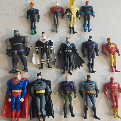 14 justice league figures DarkSeid Superman Batman Sinestro Flash Luther Wildcat - Image 1 of 4