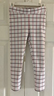 Leggings a Cuadros JANIE and JACK Blanco, Rojo y Negro Cintura Elástica - Talla 4 Foto 1 de 4