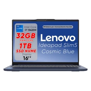 Lenovo Ideapad slim 5 Blue, i7 13Th, DDR5 32Gb, 16.0 FHD+, SSD 1Tb, Win11 Pro - Foto 1 di 7