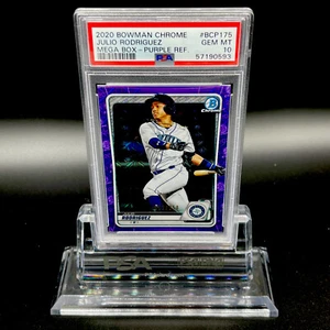 PSA 10 JULIO RODRIGUEZ 2020 Bowman Chrome MEGA BOX PURPLE REF 082/250 Rookie - Picture 1 of 3