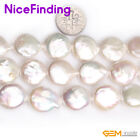 Coin Freshwater Pearl Loose Beads For Jewelry Making Gemstone Strand 15" In Bulk